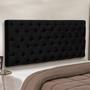 Imagem de Cabeceira Painel Cristal para Cama Box Casal 1,40 m Suede Preto 1402 - D'Rossi