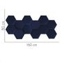 Imagem de Cabeceira Painel Modulado Colmeia Blogueirinha Estofada 160cm Queen Size Suede Azul Marinho - Ahz Móveis