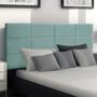 Imagem de Cabeceira Painel Raissa 100Cm P/ Cama Box Suede Azul Tiffany