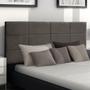 Imagem de Cabeceira Painel Raissa 120Cm P/ Cama Box Suede Marrom Claro