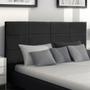 Imagem de Cabeceira Painel Raissa 138Cm Para Cama Box Suede Preto