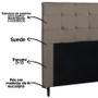 Imagem de Cabeceira Para Cama Box Luna King 1,95cm Suede Amassado Bege - FdECOR