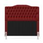 Imagem de Cabeceira Pollux 140 Decorativa de Cama Casal N-033 Veludo Vermelho Aradecor