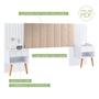 Imagem de Cabeceira Queen Extensivel Estofada Com Mesa de Cabeceira Zara Shop Jm Branco