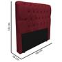 Imagem de Cabeceira Queen Size Suede Vermelho 1,60m Estofada Capitone Madrid para cama box