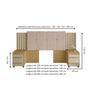 Imagem de Cabeceira Regulável com Design Ripado Cama Box com 2 Mesas Laterais com Tomada Cinamomo Off White