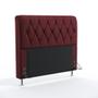 Imagem de Cabeceira Sirius 140 Decorativa de Cama Casal N-034 Veludo Bordô Aradecor
