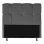 Imagem de Cabeceira Sofia Estofada Decoração Quarto Para Cama Box Cama Super King Botão Strass 198cm - Sued Cinza