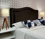 Imagem de Cabeceira Solteiro 90 Cama Box Provençal Diamond Marrom Suede Com Pés Plus RBL