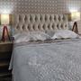 Imagem de Cabeceira Solteiro 90 Cama Box Vintage Capitone Bege Suede Painel RBL