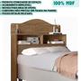 Imagem de Cabeceira Solteiro Cama Box MDF 2 Compartimentos Práticos