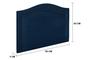 Imagem de Cabeceira Solteiro Curva 90x60cm Suede Azul - Tachas Fumê