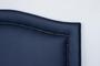 Imagem de Cabeceira Solteiro Curva Luxo material sintético Azul Com Tachas Fumê