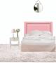 Imagem de Cabeceira Solteiro Para Cama Box Painel Reta material sintético Rosa