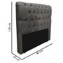 Imagem de Cabeceira Solteiro Suede Cinza 0,90cm Estofada Capitone Madrid para cama box