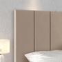 Imagem de Cabeceira Suspensa Estofada Decoração Quarto Cama Box Casal 1,40 Julia Bege Suede Lojas RPM