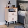 Imagem de Cabeceira Suspensa Painel Encosto Cama 1,40 Julia Kit 2 Mesa Apoio Canto Gaveta Nicho Organizador Classic New Decoração Quarto Casal-RPM