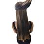 Imagem de Cabelo Aplique Tic Tac Fibra Japonesa Organica Liso Longo Aceita Chapinha Prancha Secador Mega Hair Cabeleireiro 