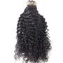 Imagem de Cabelo Cacheado Humano Pontas cheias 50/55cm 150 gr Preto Alongamento Megahair