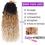 Imagem de Cabelo de Crochê ZRQ Goddess Locs Ombre Boho Sintético - 18 Polegadas (8 Unidades)