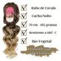 Imagem de Cabelo Ondulado Rabo de Cavalo Emily Regulável Ser Mulher 185 gramas Fibra Futura 70 cm Bio Vegetal Aplique Cacho Solto