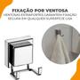 Imagem de Cabide Gancho Duplo Multiuso Banheiro Lavabo Cozinha Lavanderia Com Ventosa Porta Toalha