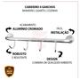 Imagem de Cabide Ganchos Aluminio Robusto Multiuso Toalhas Bolsas Acessorios 
