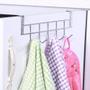 Imagem de Cabide Inox com 5 Ganchos com Encaixe Para Armário Portas Cozinha e Banheiro Multiuso