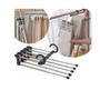 Imagem de Cabide Multifuncional Inox com 5 Divisórias para Calças e Saias Kit c/ 4