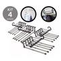 Imagem de Cabide Multifuncional Inox com 5 Divisórias para Calças e Saias Kit c/ 4