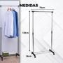 Imagem de Cabideiro Arara Ajustavel Para Roupas 180 Cabides Sapateira Suporta 30kg Com Rodinhas Closet