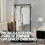 Imagem de Cabideiro Arara duplo Roupas com sapateira Closet Roupeiro