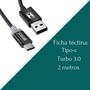 Imagem de Cabo 2 Metro usb Turbo para Samsung A11 A20s A21 A31 A51 A71
