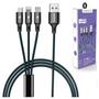 Imagem de Cabo 3 em 1 USB-A para Tipo-C, Micro USB (V8) e L*ght 1,2m Oberon  Carregamento e Dados