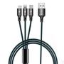 Imagem de Cabo 3 em 1 USB-A para Tipo-C, Micro USB (V8) e L*ght 1,2m Oberon  Carregamento e Dados