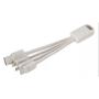 Imagem de Cabo 3 Em 1 USB C Lightning Micro USB V8 2 Amper Crú