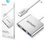 Imagem de Cabo Adaptador 3 em 1 Conversor USB Tipo-C para HDMI + USB 3.0 + Tipo C Exbom U3V-A3N1 26