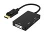 Imagem de Cabo Adaptador Conversor 3 em 1 DisplayPort para HDMI/DVI/VGA