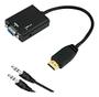 Imagem de Cabo Adaptador Conversor Hdmi Para Vga Com Saída P2 De Áudio