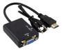 Imagem de Cabo Adaptador Conversor Hdmi Para Vga Com Saída P2 De Áudio