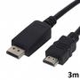 Imagem de Cabo Adaptador Displayport Para Hdmi 3m Blindado Alta Velocidade