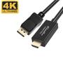 Imagem de Cabo Adaptador Displayport Para Hdmi 4k Dp Hdmi 1m 1 Metro