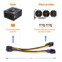 Imagem de Cabo Adaptador Energia Placa de Vídeo 6 pinos Para dual 8 pinos (6+2 pinos) PCI-e PCI Express Extensor Divisor Conector Splitter Y GPU Mineração Riser