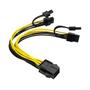 Imagem de Cabo Adaptador Energia Placa de Vídeo 6 pinos Para dual 8 pinos (6+2 pinos) PCI-e PCI Express Extensor Divisor Conector Splitter Y GPU Mineração Riser