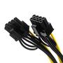 Imagem de Cabo Adaptador Energia Placa de Vídeo 6 pinos Para dual 8 pinos (6+2 pinos) PCI-e PCI Express Extensor Divisor Conector Splitter Y GPU Mineração Riser