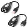 Imagem de Cabo Adaptador Extensor USB Através de Cabo de Rede Rj45 Até 45 Metros F3