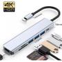 Imagem de Cabo Adaptador Hub Tipo C 7 Em 1 Hdmi Micro Sd Tf M1 4K Usb