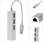 Imagem de Cabo Adaptador Hub Usb 3 Portas 2.0 e RJ45 Para Tipo C LE-5575 - It-Blue