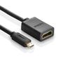 Imagem de Cabo Adaptador Micro HDMI para HDMI 22cm Ugreen Preto