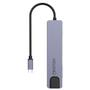 Imagem de Cabo Adaptador Multiportas USB-C em Alumínio e 19cm de Extensão Cinza e Preto - Geonav - UCA11